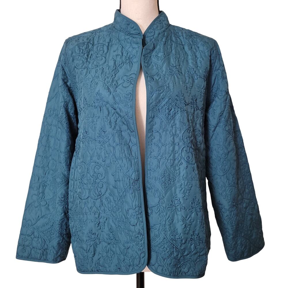 Alfred Dunner Petites Size 12P Embroidered Open Lined Jacket
